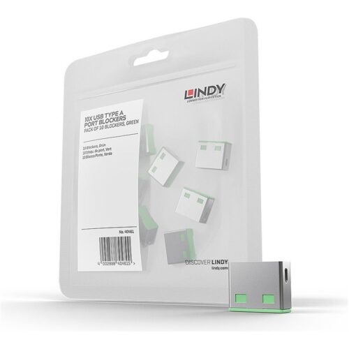 LINDY Bloqueurs de ports USB 10 pièces Vert