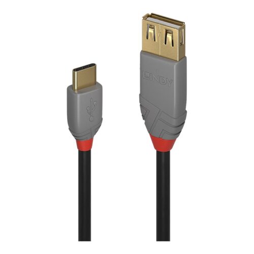 LINDY Câble Adaptateur USB 2.0 Type C vers A Anthra Line 0.15m