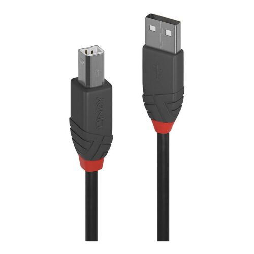 LINDY Câble USB 2.0 Type A vers B Anthra Line 0.2m