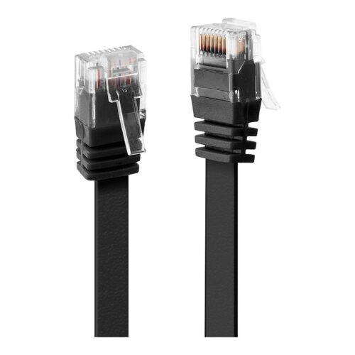 LINDY Cat.6 Flat Ribbon Patch Cable Black 2m Without Shielding