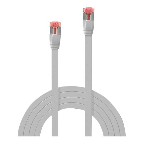 LINDY Cat.6 U/FTP Flat Patch Cable Grey 10m