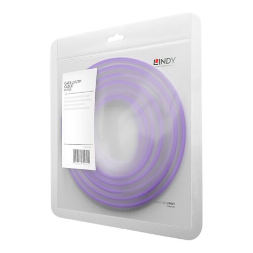 LINDY Cat.6 U/UTP Cable Purple 1m