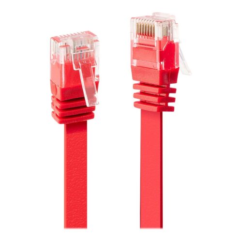 LINDY Cat.6 U/UTP Flat Cable Red 3m