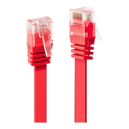LINDY Cat.6 U/UTP Flat Cable Red 3m