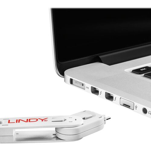 LINDY Clé USB et 4 bloqueurs de ports USB Blanc