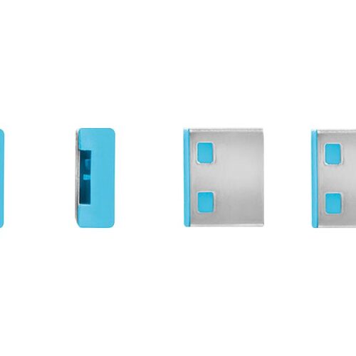 LINDY Clé USB et 4 bloqueurs de ports USB Bleu