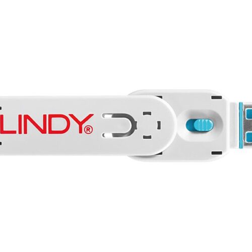 LINDY Clé USB et 4 bloqueurs de ports USB Bleu