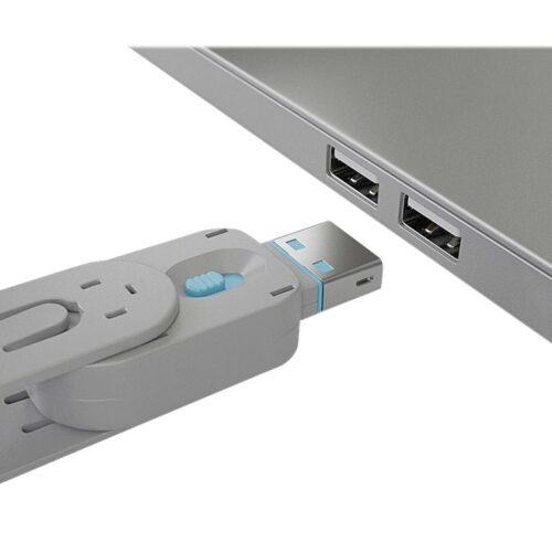 LINDY Clé USB et 4 bloqueurs de ports USB Bleu
