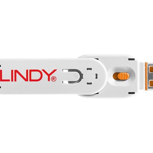 LINDY Clé USB et 4 bloqueurs de ports USB Orange
