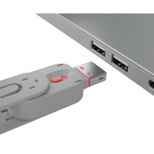 LINDY Clé USB et 4 bloqueurs de ports USB Rose