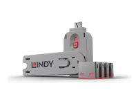 LINDY Clé USB et 4 bloqueurs de ports USB Rose