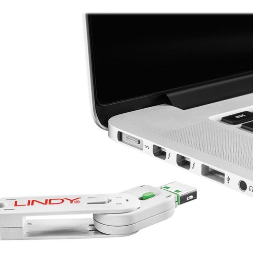 LINDY Clé USB et 4 bloqueurs de ports USB Vert
