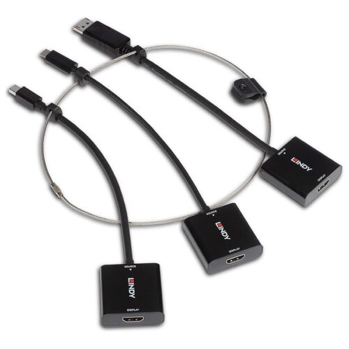 LINDY Converter Set USB Type C MiniDP and DP to HDMI 18G