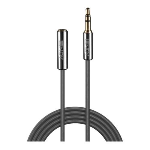 LINDY Cromo Line Audio Cable Stereo 3.5mm-3.5mm M-F 3m anthrazit extension