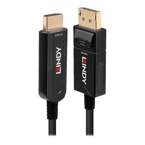 LINDY DP 1.2 to HDMI 18G AOC Hybrid Cable 20m