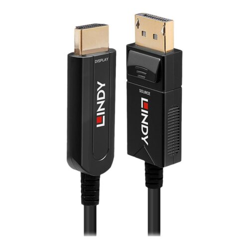 LINDY DP 1.2 to HDMI 18G AOC Hybrid Cable 50m