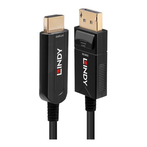 LINDY DP 1.2 to HDMI 18G AOC Hybrid Cable 50m
