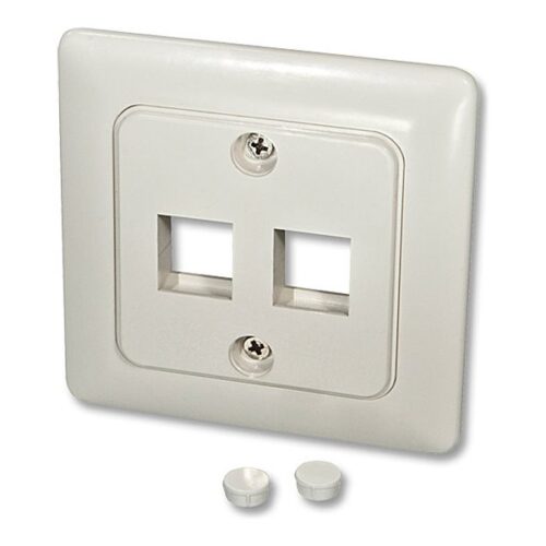 LINDY Face Plate DE for 2 Keystone Face plate with cover 80×80