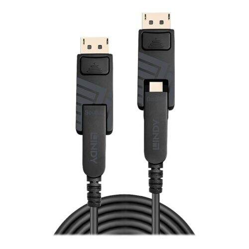 LINDY Fibre Optic Hybrid DP 1.4 70m mDP/mDP with DP adapters