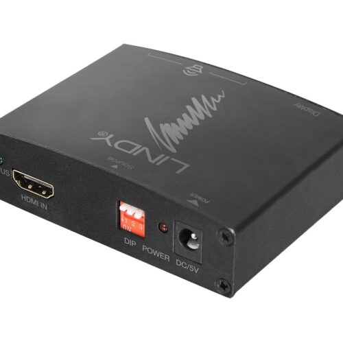 LINDY HDMI 4K Audio Extractor with bypass Resolutions up to UHD 4K Audio through TOSLink and COAXIAL digit. and 3.5mm Stereo analog.