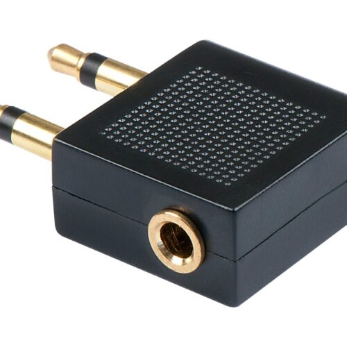 LINDY Jack Audio/phono Adapter 2x Jack plug 3.5mm 1x Jack socket 3.5mm Black