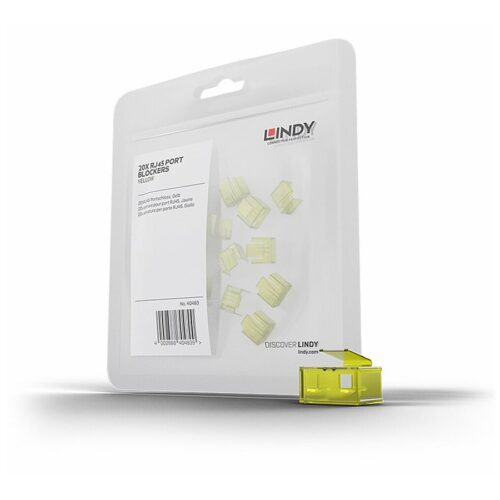 LINDY Kit dextension pour verrous RJ45 20 pièces jaune