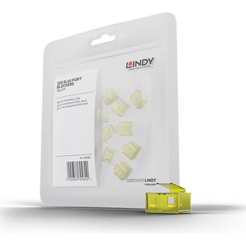 LINDY Kit dextension pour verrous RJ45 20 pièces jaune
