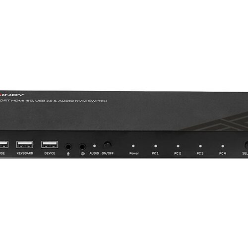 LINDY KVM Switch HDMI 18G USB 2.0 & Audio 4 Port