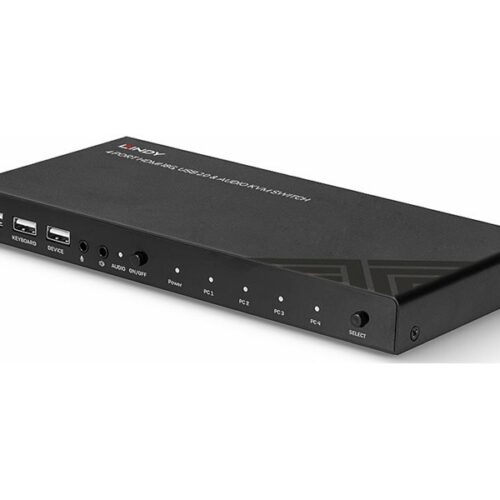 LINDY KVM Switch HDMI 18G USB 2.0 & Audio 4 Port