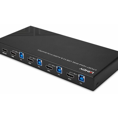 LINDY KVM Switch HDMI 4K60 USB 3.0 & Audio 4 Port