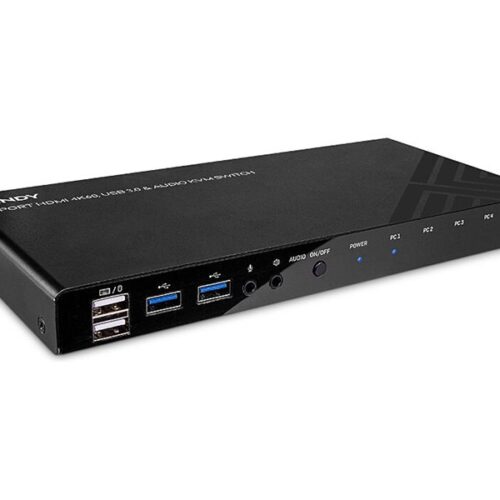 LINDY KVM Switch HDMI 4K60 USB 3.0 & Audio 4 Port