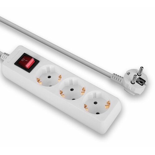 LINDY Mains 3 way gang socket with on/off switch