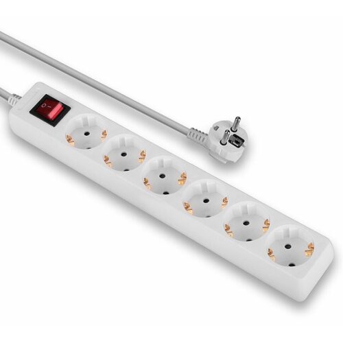 LINDY Mains 6 way gang socket with on/off switch