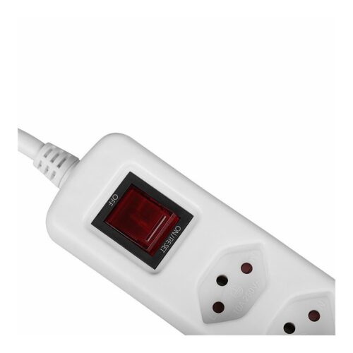 LINDY Mains 7 way gang socket Swiss with on/off Switch 2300W with overvoltage protection