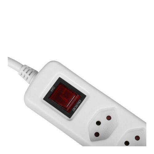 LINDY Mains 8 way gang socket Swiss with on/off Switch 2300W with overvoltage protection