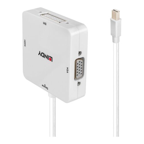LINDY Mini-DP to HDMI DVI VGA Converter Supports HDMI 2.0 Ultra HD 4K and HDCP2.2 signals