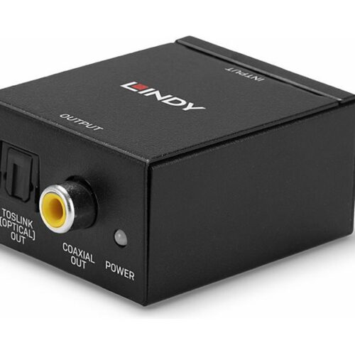 LINDY Phono to TosLink Optical & Coaxi Convert analogue audio to a digital audio signal