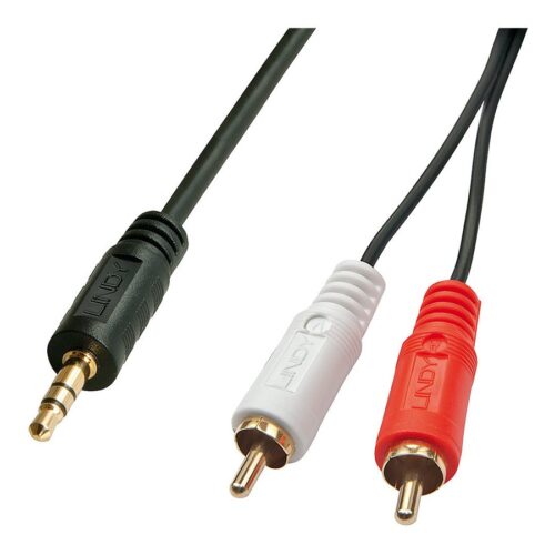 LINDY Premium Audio Adaptercable 1m 2x Phono/RCA to 3.5mm Stereo Jack