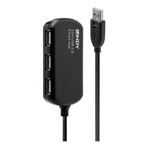 LINDY Rallonge active USB 2.0 Pro avec Hub 4 ports 12m