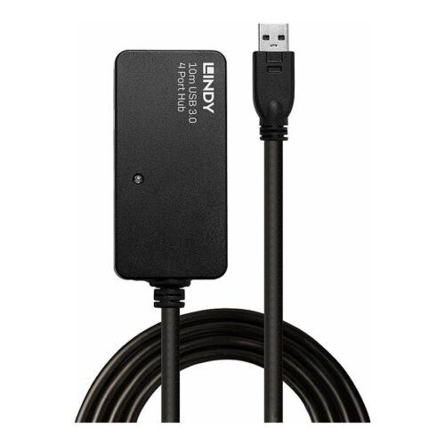 LINDY Rallonge active USB 3.0 Pro 10m avec Hub 4 ports