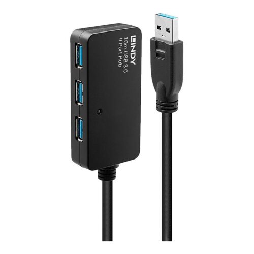 LINDY Rallonge active USB 3.0 Pro 10m avec Hub 4 ports