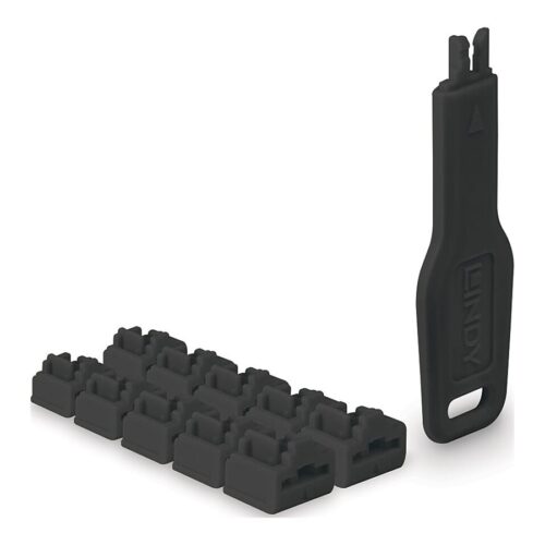 LINDY RJ45 Port Locks Black 10x + 1 Key