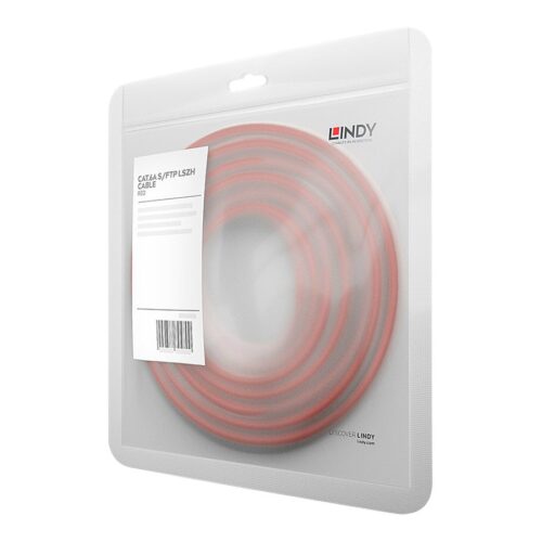 LINDY S/FTP Cat.6A Cable Red 15m LSOH incl. Testprotocol