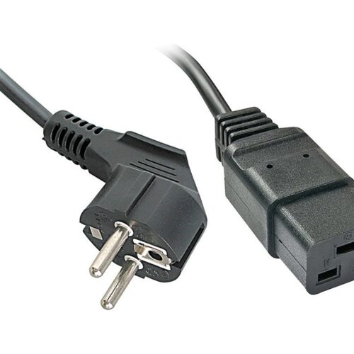 LINDY Schuko to IEC C19 Mains Cable 2m for IEC cold device connections up to 16A