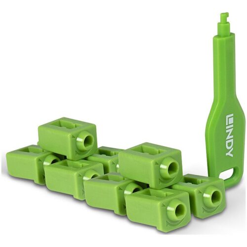 LINDY SFP Port Locks Green 10x + 1 Key