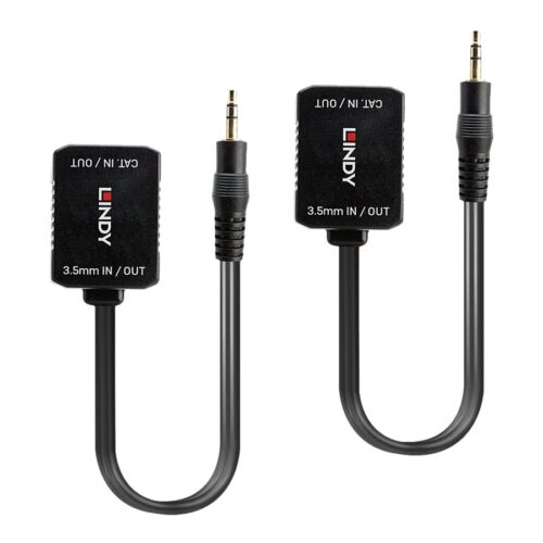 LINDY Stereo Audio Extender Cat.5/6 100m 3.5mm Analog Stereo Extender – passive