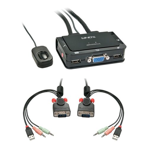 LINDY Switch KVM Compact VGA USB 2.0 & Audio 2 ports