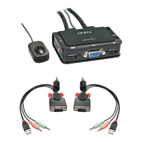 LINDY Switch KVM Compact VGA USB 2.0 & Audio 2 ports
