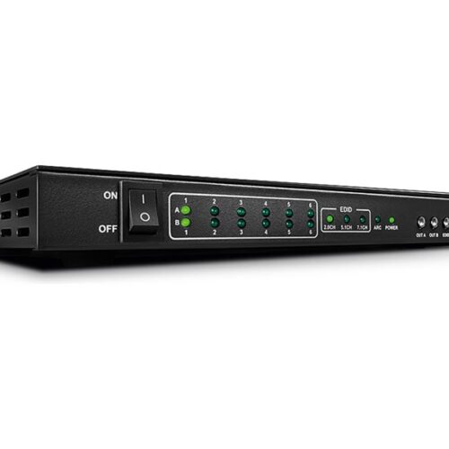 LINDY Switch Matrix HDMI 2.0 6×2 avec fonction PiP 10.2G