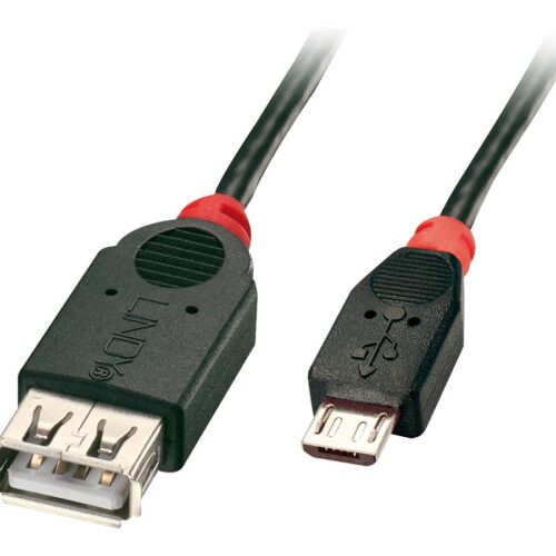 LINDY USB 2.0 Cable Type Micro-B/A OTG 0.5m Micro-B plug to A coupling
